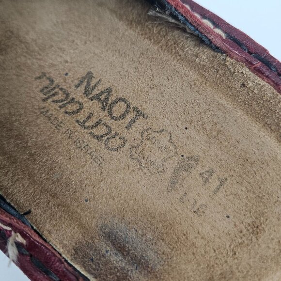 Naot Brick Red Leather Slip On Cap Toe Clog EU 41/US 10 - Picture 8 of 10